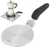Esilihom Plaque convertisseur de plaque à induction, plaque à induction à moka de 13 cm avec poignée résistante à la chaleur,
