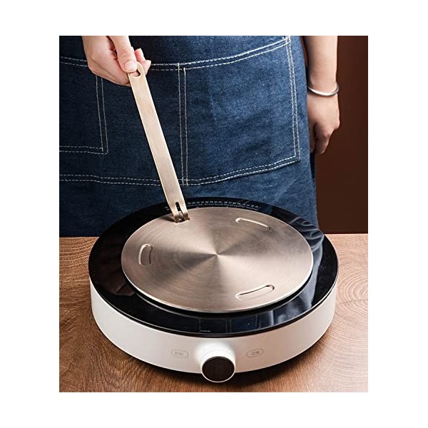 Grouarty - Plaque de distribution de chaleur en acier inoxydable - 24 cm - Adaptateur à induction - Plaque de mijotage pour g