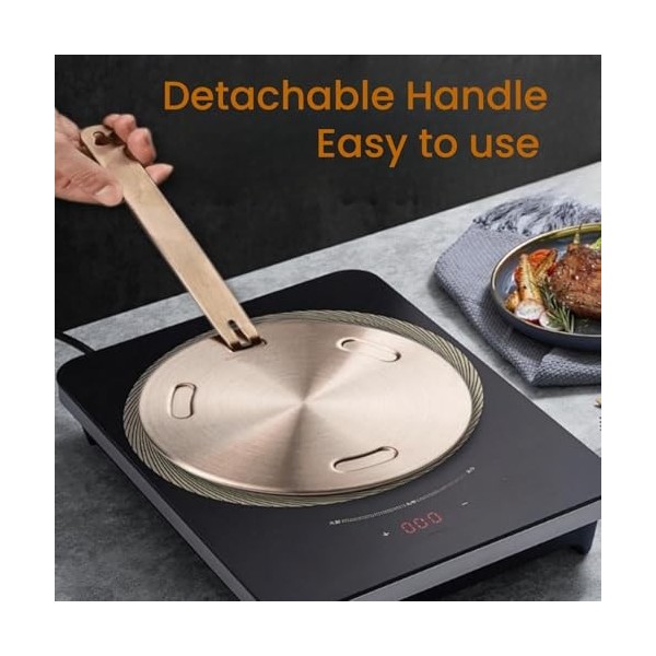 Lifenergric Diffuseur de chaleur pour cuisinière à gaz, plaque dadaptation pour plaque de cuisson à induction avec poignée a