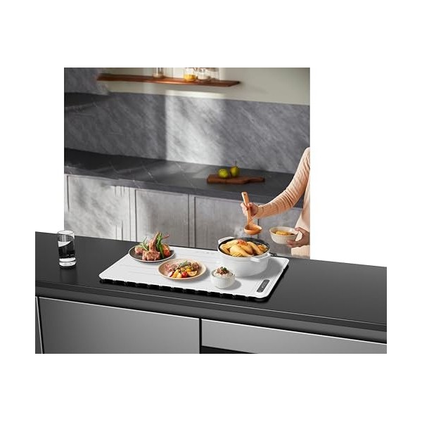 CELOX® - Plata v2 Chauffe-Plats Électrique Pliable 500W, Plaque Chauffante Portable Enroulable et Programmable, Chauffant et 