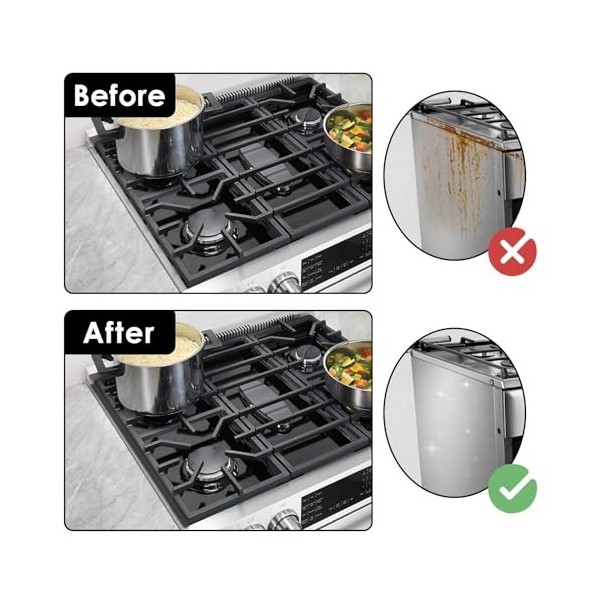 Lot de 2 couvre-joints rétractables en acier inoxydable pour cuisinière - Résistants à la chaleur - Réutilisables - Longueur 