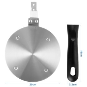 LDHHYH Adaptateur Induction, adaptateur induction plaque 20cm, plaque de diffusion de chaleur acier inoxydable, induction hob