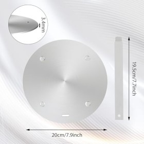 volumoon Plaque pour Induction Adaptateur 20cm, Diffuseur de Chaleur pour Gaz, Plaque de Diffusion de Chaleur pour Induction,