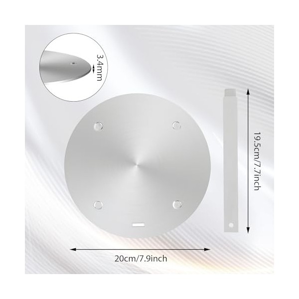 volumoon Plaque pour Induction Adaptateur 20cm, Diffuseur de Chaleur pour Gaz, Plaque de Diffusion de Chaleur pour Induction,