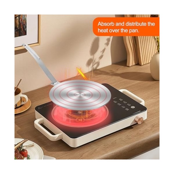 Plaque convertisseur de plaque à induction, 20 cm, plaque dadaptation à induction en acier inoxydable, plaque diffuseur à in