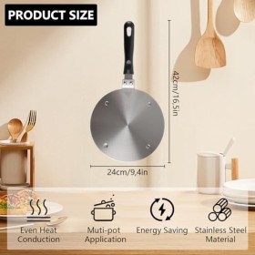 APACALI Adaptateur Plaque Induction, 24cm Adaptateur Induction Disque Plaque avec poignée et Base séparables, Induction Hob H