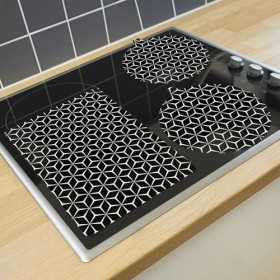 Fourmor Lot de 3 tapis de protection pour cuisinière à induction – Tapis en fibre de verre et silicone, tapis résistant à la 