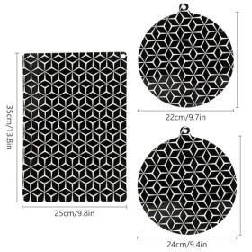 Fourmor Lot de 3 tapis de protection pour cuisinière à induction – Tapis en fibre de verre et silicone, tapis résistant à la 