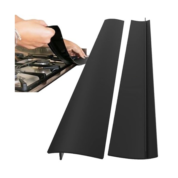 Lot de 2 bandes de protection en silicone pour comptoir de cuisine - Résistantes à la chaleur - Anti-taches - Faciles à netto