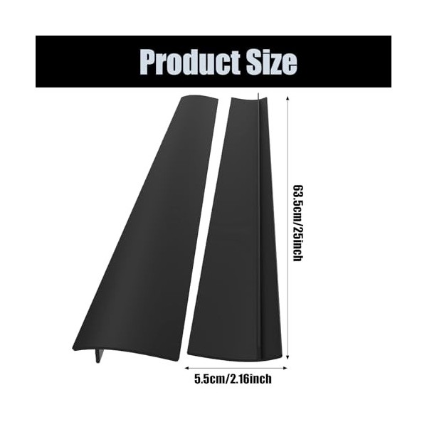 Lot de 2 bandes de protection en silicone pour comptoir de cuisine - Résistantes à la chaleur - Anti-taches - Faciles à netto