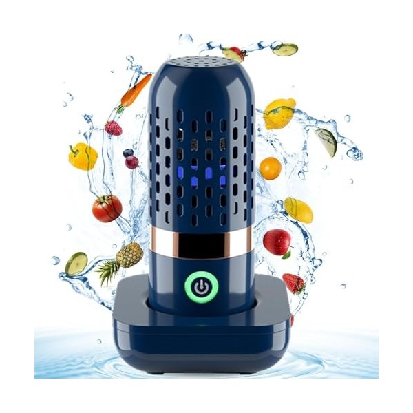 Machine de Nettoyage de Fruits et Légumes, Appareil de Nettoyage Sans fil étanche avec Technologie de Purification des Ions O