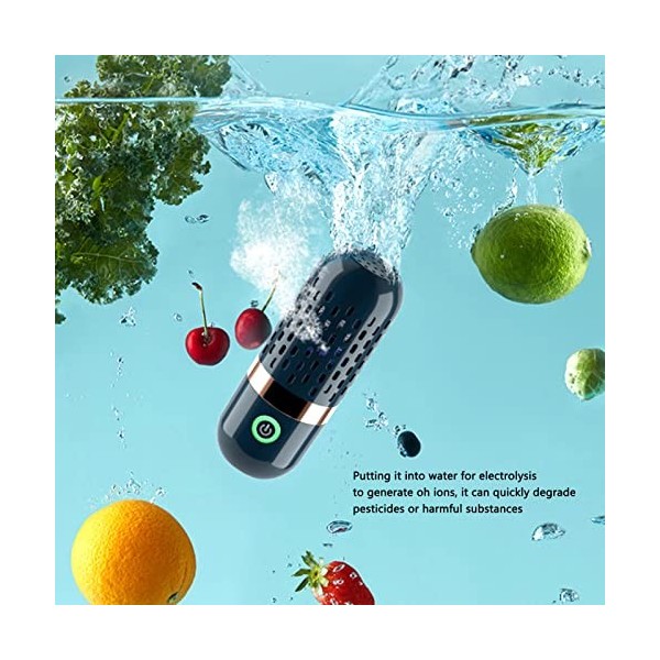 Machine à laver les fruits et légumes, Purificateur alimentaire portable rechargeable en forme de capsule Nettoyeur sans fil 