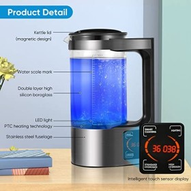 Aomdom Générateur deau Hydrogène, 2L de Grande Capacité Générateur Ionisée eau Alcaline eau avec Fonction Thermostat et écra