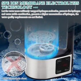 1800PPB Hydrogen rich water machine 2L Hydrogen water generator with SPE and PEM technology, unlimited water quality, heating