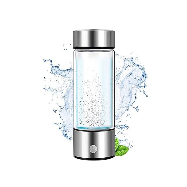 Générateur dhydrogène Riche Loniseur Deau Hydrogène 450ML, Machine Alcaline Dioniseur deau Avec Portable Rechargable, Gén