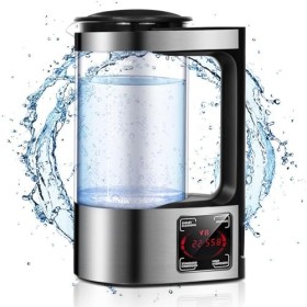 Zilchx Machine à eau hydrogène, générateur deau hydrogène de 2 L avec écran LED, machine ioniseur deau portable, bouteille 