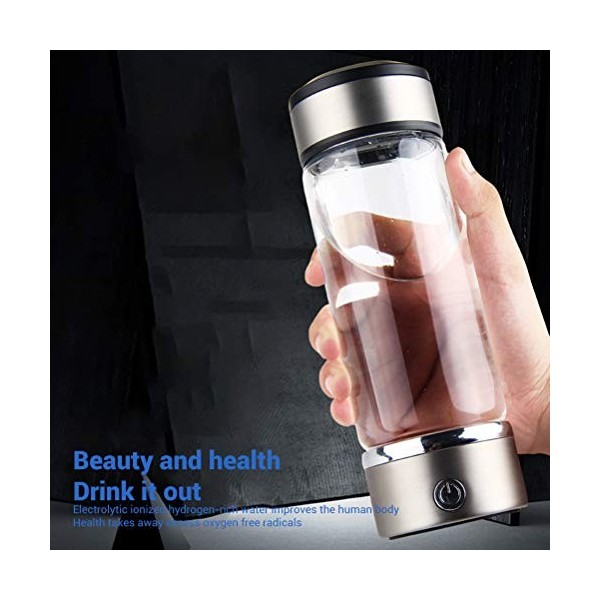 Bouteille deau à hydrogène, générateur deau ionique rechargeable de 420 ml, machine de purification deau pour usage quotid