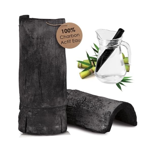 Charbon Actif Eau 2 Pièces - Binchotan 100% naturel Purificateur d’eau - Filtre à Eau Ecololgique qui Purifie l’Eau du Robi