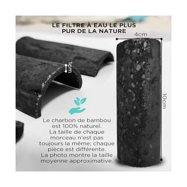 Charbon Actif Eau 2 Pièces - Binchotan 100% naturel Purificateur d’eau - Filtre à Eau Ecololgique qui Purifie l’Eau du Robi