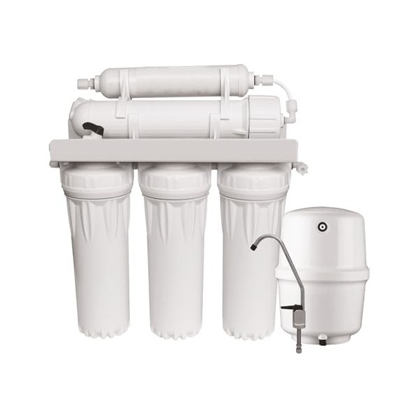 AQUAWATER, 104375, Osmoseur 5 étapes avec réservoir 11L, 4 cartouches filtrantes, robinet froide, purification optimale pour