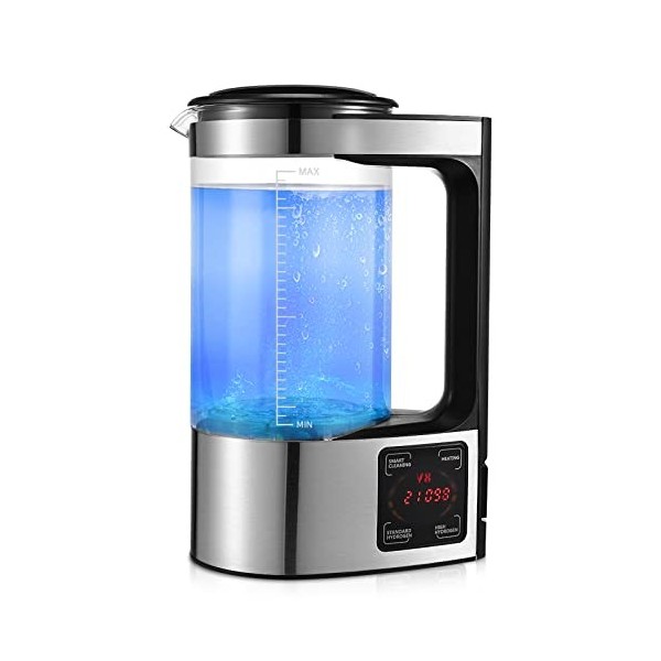 Générateur deau hydrogène 2L, Grande Capacité générateur dhydrogène, portables riches en hydrogène avec écran tactile LED e