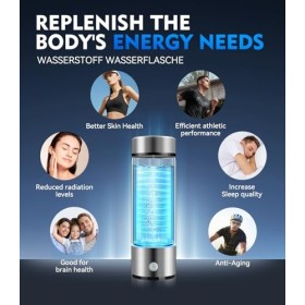 IUHFSIFS Générateur de bouteille deau dhydrogène 3000PPB 【Nouvelle mise à niveau 2024】【Certificat mondial CAS】BBB006