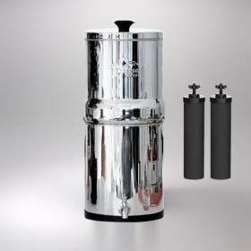 Monderma Big 8.5L - système de filtration deau par gravité avec 2 éléments de purification Black filters et robinet 100% ino