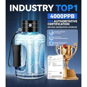 LOZLTX Bouteille deau à hydrogène britannique 1,5 L Certification SGS – 4000 PPB 】【Teneur en hydrogène n° 1】Générateur deau