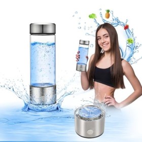 Générateur de bouteille deau à hydrogène 3 en 1 – Purificateur deau portable de 450 ml, eau Kangen, bouteille deau hydrogé