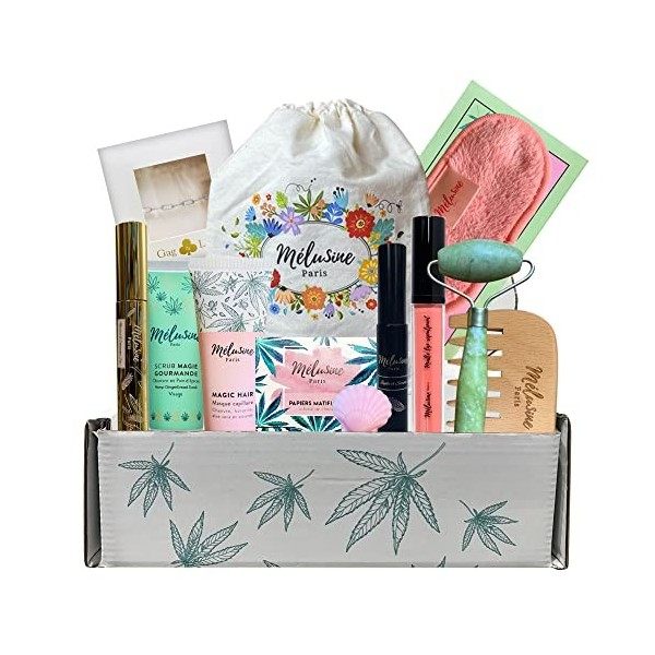 Mélusine Cosmetics - Box AMOUR - 12 produits full size - Box maquillage - Coffret cadeau Femmes - Soins naturels - Cheveux, v