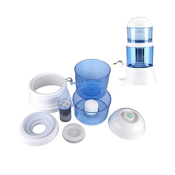 Purificateur DEau 16 L pour Sédiments, Rouille, Métaux Lourds, Eau Minérale Alcaline Faible et Saine, Système de Filtration 