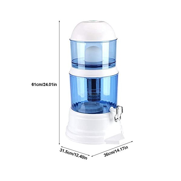 Purificateur DEau 16 L pour Sédiments, Rouille, Métaux Lourds, Eau Minérale Alcaline Faible et Saine, Système de Filtration 