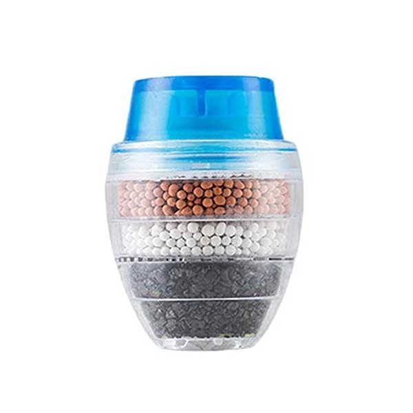 ROBMNE Filtre à charbon actif pour robinet de cuisine, 5 couches, purificateur pour usage domestique bleu 