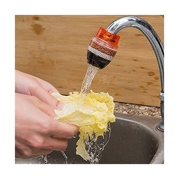 ROBMNE Filtre à charbon actif pour robinet de cuisine, 5 couches, purificateur pour usage domestique bleu 