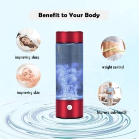 Bouteille deau à hydrogène purificateur deau - 420 ml - Machine à eau portable à ions hydrogène pour une boisson propre et 