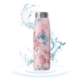 JOHNSMITH Bouteille deau alcaline à hydrogène de 425,2 g, crée de leau à pH élevé, bouteille deau portable isotherme en ac