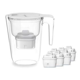 Philips Wasserfilterkanne +6 Micro X-Clean Ersatzfilterkartuschen, schneller Durchfluss, Weiß, 2,6 Liter, elektronischer Time