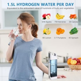 Bouteille à Eau Hydrogène avec Générateur à Technologie PEM et SPE, Jusquà 1500-3000 PPB, Bouteille deau Riche en Hydrogène