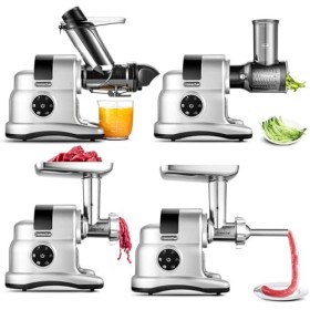 AMZCHEF Machine 4 EN 1 - Extracteur de jus/Rape Legume/Hachoir à viande/Poussoir à Saucisse - Extracteur jus avec ouverture d