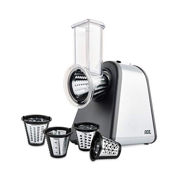 ADE Râpe de cuisine électrique | max. 500 W | découpe legumes facilment, fromage, carottes, chocolat | coupe légumes | 4 acce