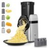 FOHERE Râpe a Légumes Électrique， 5 en 1 Elektrische Reibe，80W trancheuse à légumes avec plusieurs lames interchangeables et 