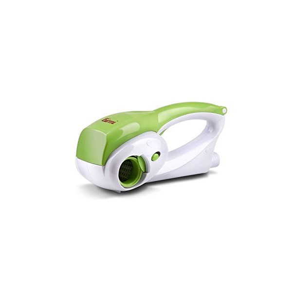 Girmi GT02 Râpe Rechargeable, 12W, 2 Patin à Roulettes INOX, Blanc/Vert