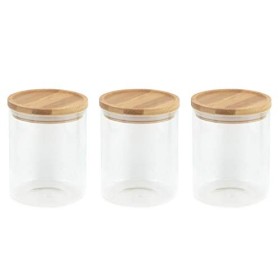 apollo THE HOUSEWARES BRAND Apollo 8999 Lot de 3 bocaux hermétiques en verre avec couvercle en bambou