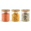 apollo THE HOUSEWARES BRAND Apollo 8999 Lot de 3 bocaux hermétiques en verre avec couvercle en bambou