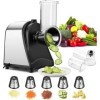 COOCHEER Coupe-légumes Électrique, 5 en 1 Râpe Multifonctionnelle Électrique, 250W Râpe et Hachoir Électriques, avec 5 Cônes 