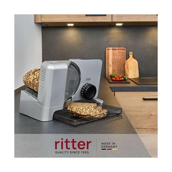 ritter E 16 E Trancheuse universelle électrique & machine à couper le pain en métal avec lame polie par électrolyse, Made in 