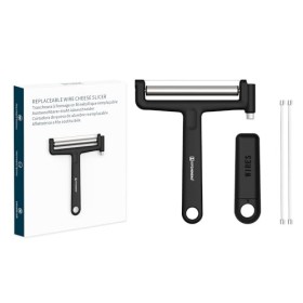 KITCHENDAO Trancheuse à fromage en fil de fer remplaçable, 50 % fils plus résistants avec mécanisme de fixation de fil de 2e 