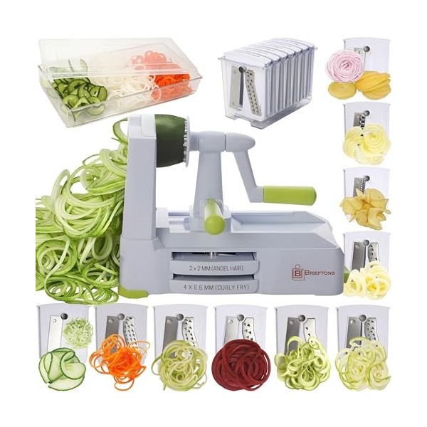 Spiraliseur À 10 Lames Brieftons: La Trancheuse En Spirale La Plus Forte Et La Plus Lourde, La Meilleure Machine À Pâtes Végé