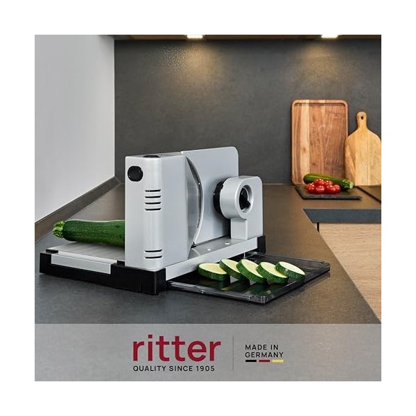 ritter icaro 7, trancheuse électrique universelle pliable tout métal avec moteur ECO, fabriqué en Allemagne