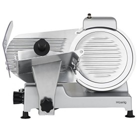 H.Koenig Trancheuse électrique à jambon, viande, saucisson, charcuterie MSX250, professionnelle, précise, épaisseur de la cou